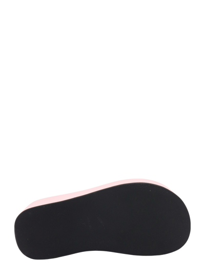 Coperni 105mm Branded Satin Wedge Thong Sandals In Nude & Neutrals