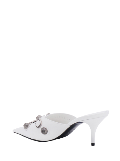 Shop Balenciaga Leather Mule With Metal Details In White