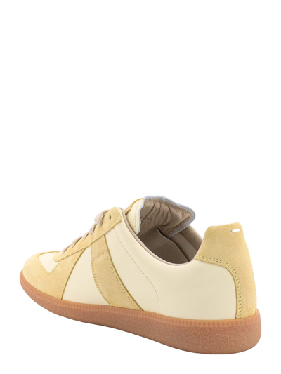 Shop Maison Margiela Leather Sneakers In Yellow