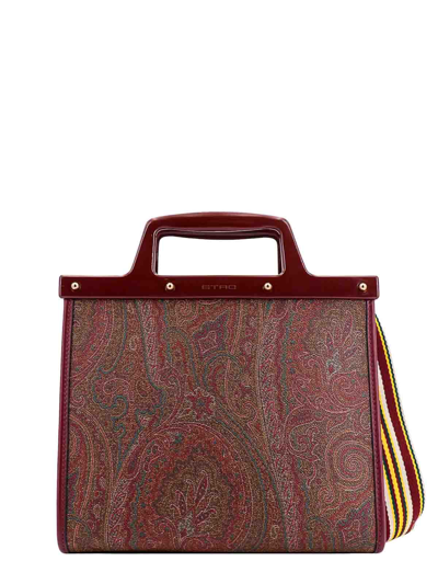Shop Etro Handbag Paisley Print Embroidery Front In Red