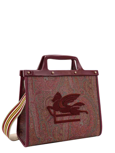 Shop Etro Handbag Paisley Print Embroidery Front In Red