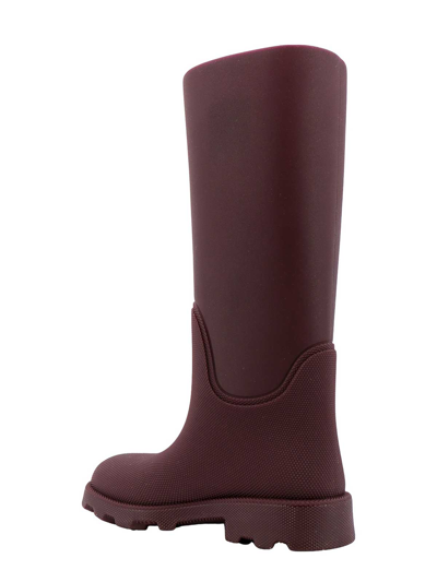 Shop Burberry Rubber Boots In Purple