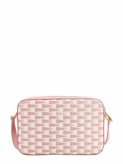 Shop Bally Coated Canvas Leather Bag All-over Print In Nude & Neutrals