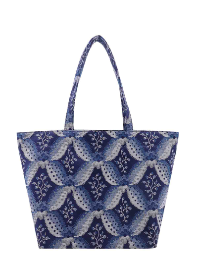 Shop Etro Jacquard Fabric Bag Floralia Print In Blue