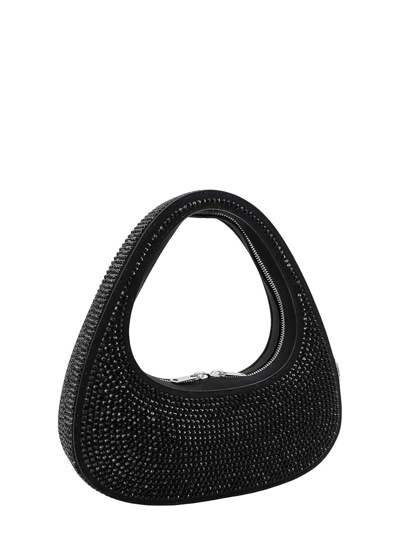 Shop Coperni Satin Handbag With All-over Rhinestones In Black