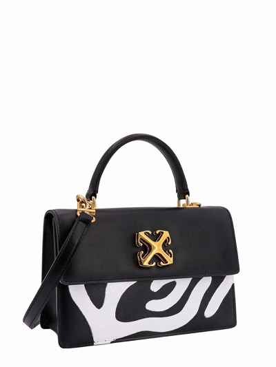 Shop Off-white Leather Handbag With Iconic Arrow In Black