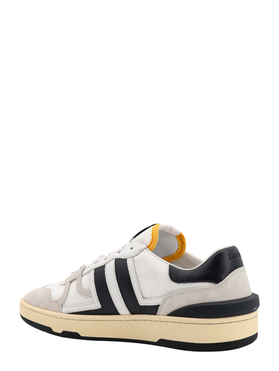 Lanvin Black And White Leather Clay Low Mesh Sneakers In White