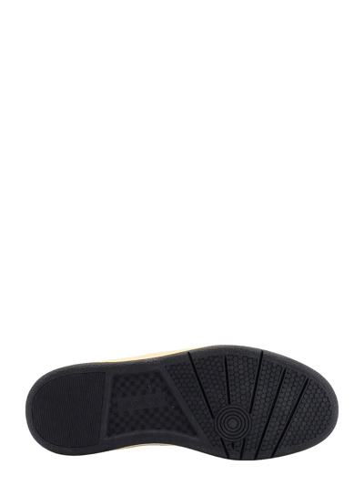 Lanvin Black And White Leather Clay Low Mesh Sneakers In White