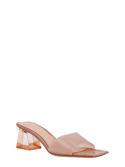 Shop Gianvito Rossi Leather Mule In Nude & Neutrals