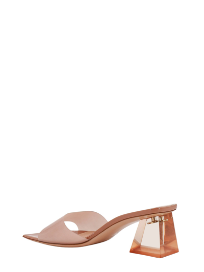 Shop Gianvito Rossi Leather Mule In Nude & Neutrals