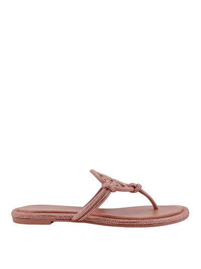 Shop Tory Burch Suede Sandals In Nude & Neutrals