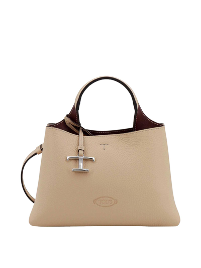 Shop Tod's Micro Leather Bag Removable Strap In Beige