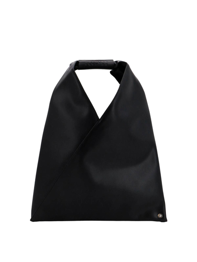 Shop Mm6 Maison Margiela Handbag With Iconic Back Stitching In Black