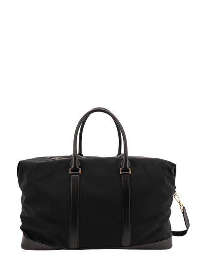 Shop Tom Ford Recycled Nylon Duffle Frontal Logo In Black