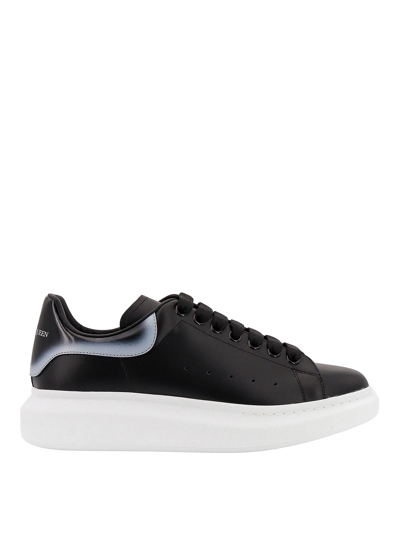 Shop Alexander Mcqueen Leather Sneakers With Back Degrad Effect In Black