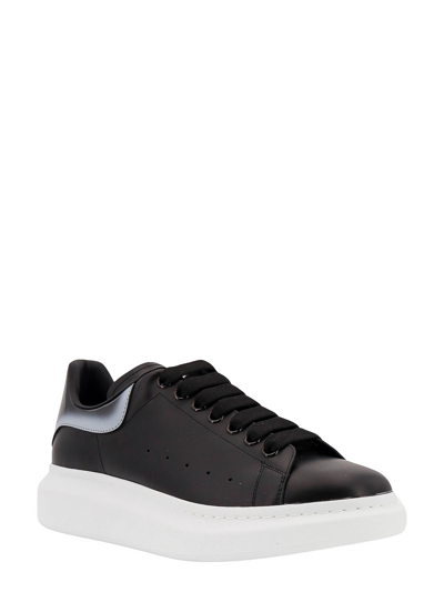 Shop Alexander Mcqueen Leather Sneakers With Back Degrad Effect In Black
