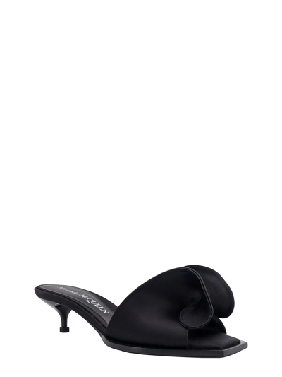 Alexander Mcqueen Mules With Silk Detail In Black