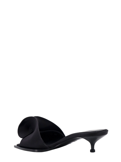 Alexander Mcqueen Mules With Silk Detail In Black