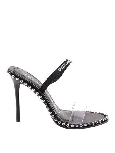 Alexander Wang Leather Sandals With Metal Details In Black