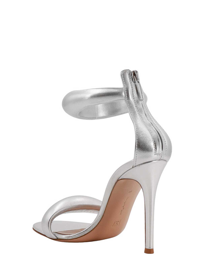 Shop Gianvito Rossi Bijoux Gold Leather Sandals In Silver