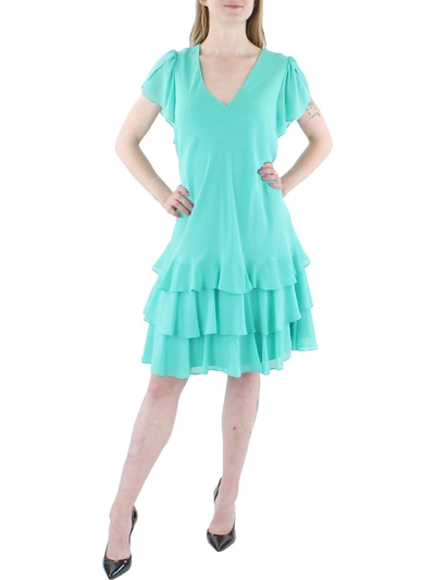 Shop Lauren Ralph Lauren Womens Georgette Drop Waist Shift Dress In Blue