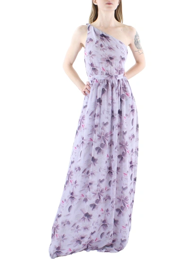 Shop Donna Karan Lush Life Womens Chiffon One Shoulder Evening Dress In Purple