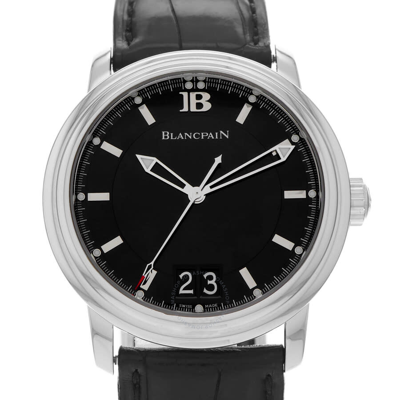 Shop Blancpain Leman Black Dial Men's Watch 2850b-1130a-64b In Black / Skeleton
