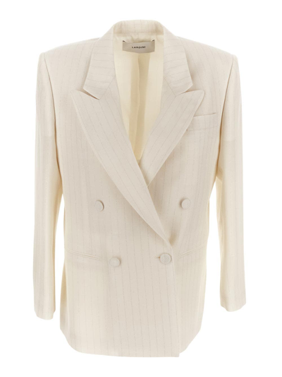 Shop Lardini Wool Jacket In White