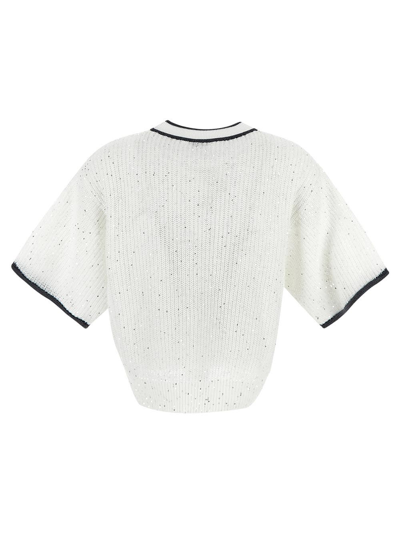 Shop Brunello Cucinelli Linen Sweater In White