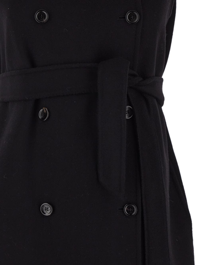 Shop Max Mara Plava Sleeveless Coat In Black