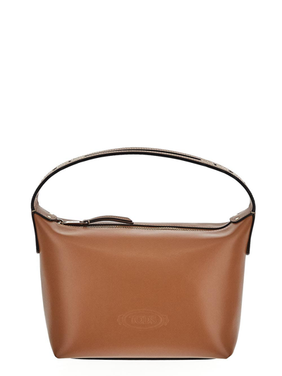 Shop Tod's Leather Shoulder Bag In Brown