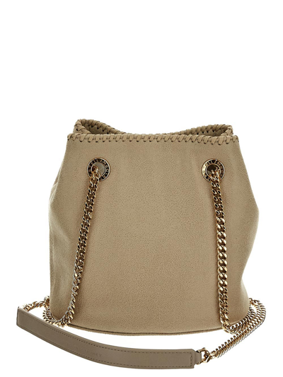Shop Stella Mccartney Chain Strap Bucket Bag In Beige