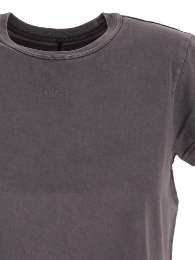 Shop Alexander Wang T Cotton T-shirt In Grey