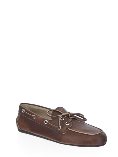 Shop Miu Miu Unlined Bleached Loafers In Brown