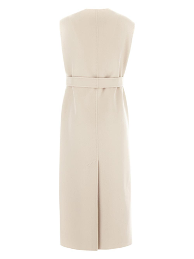 Shop Max Mara Plava Sleeveless Coat In Beige