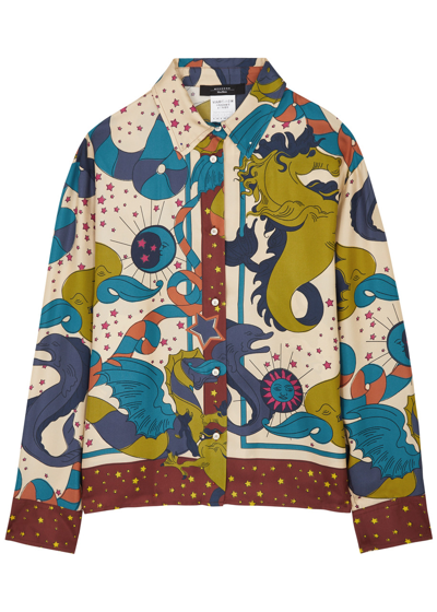 Shop Max Mara Caio Printed Silk-twill Shirt In Multicoloured 1