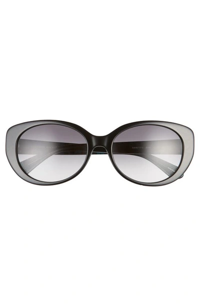 Shop Kate Spade Everett 56mm Special Fit Gradient Cat Eye Sunglasses In Black/ Dkgrey Gradient