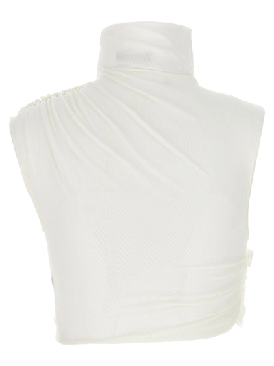 Shop Atlein Draped Top Tops White