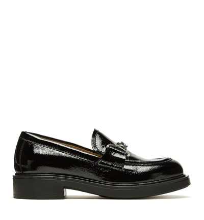 Shop La Canadienne Celine Crinkle Leather Loafer In Black