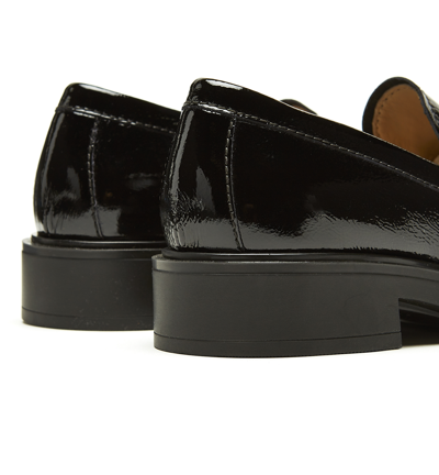 Shop La Canadienne Celine Crinkle Leather Loafer In Black