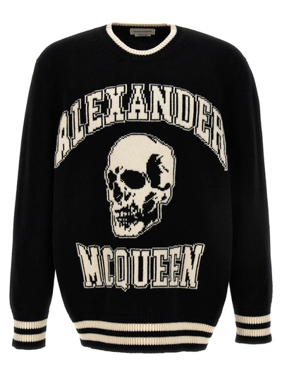 Shop Alexander Mcqueen Logo Sweater Sweater, Cardigans White/black