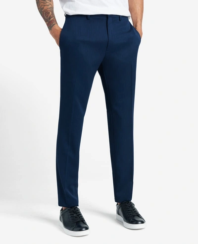 Shop Reaction Kenneth Cole Stretch Urban Heather Slim-fit Flex Waistband Dress Pant In Blue