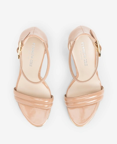 Kenneth Cole Brooke Ankle Strap Heeled Sandal In Buff