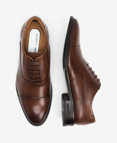 Kenneth Cole Tully Cap Toe Oxford Shoe In Cognac