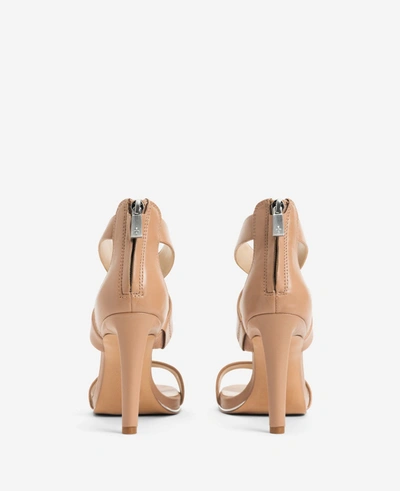 Kenneth Cole Brooke Cross Strap Heeled Sandal In Latte