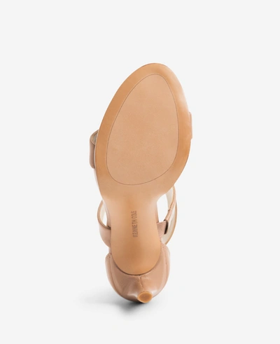 Kenneth Cole Brooke Cross Strap Heeled Sandal In Latte