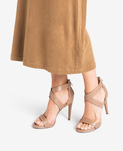 Shop Kenneth Cole Brooke Cross Strap Heeled Sandal In Latte