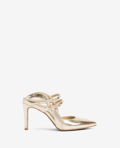 Shop Kenneth Cole Riley 85 Strappy Open-back Heel In Shiny Light Gold