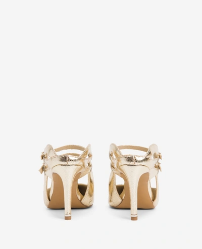 Shop Kenneth Cole Riley 85 Strappy Open-back Heel In Shiny Light Gold