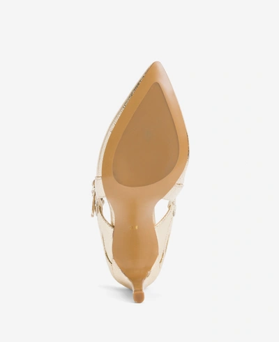 Shop Kenneth Cole Riley 85 Strappy Open-back Heel In Shiny Light Gold